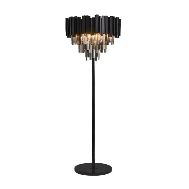 Art deco golden & black crystal marble led floor lamp living room