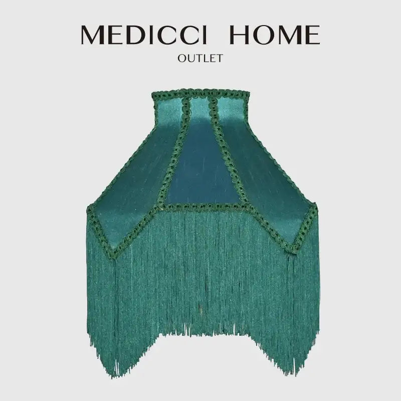 Art deco malachite green & teal velvet lampshade bedroom decor