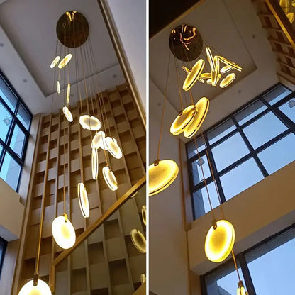 Art deco marble golden lustre pendant light for dining room