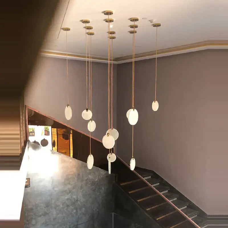 Art deco marble golden lustre pendant light for dining room