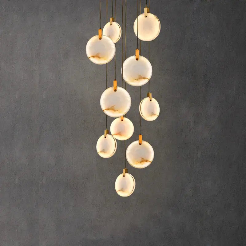 Art deco marble golden lustre pendant light for dining room