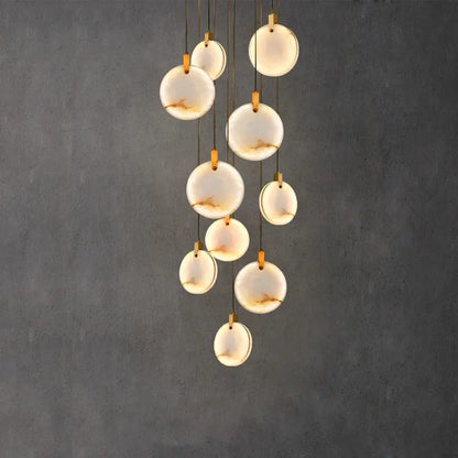 Art deco marble golden lustre pendant light for dining room