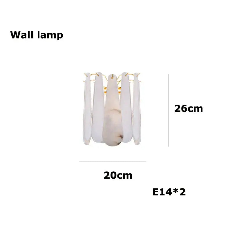 Art deco marble tiered led chandelier dining room gold pendant light
