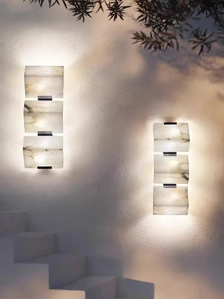 Art deco marble wall sconce living room waterproof cube light