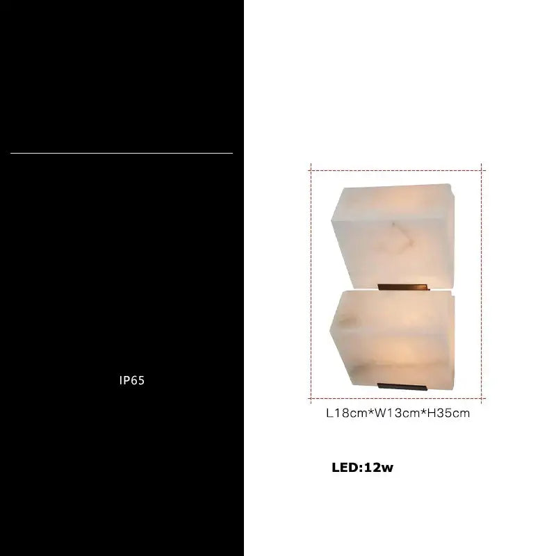 Art deco marble wall sconce living room waterproof cube light