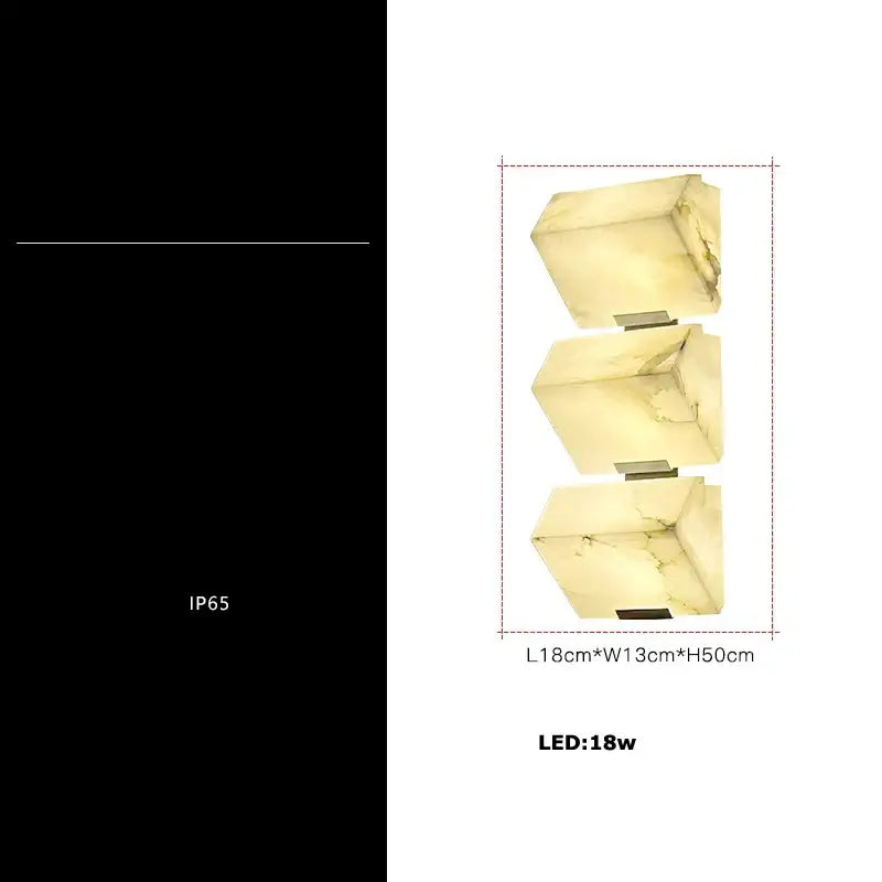 Art deco marble wall sconce living room waterproof cube light