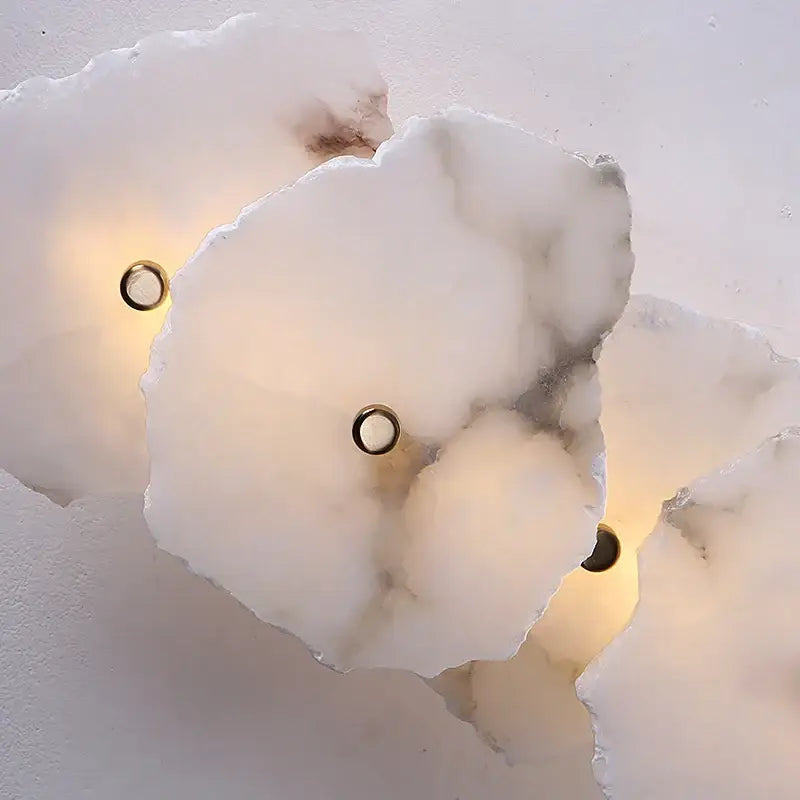 Art deco off white marble led wall sconce bedroom light