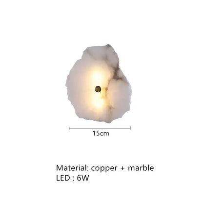 Art deco off white marble led wall sconce bedroom light