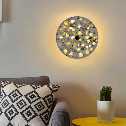 DecorBites™ Art Deco Terrazzo LED Wall Light: Black, Red, Blue Flush Mount Sconce for Living Room