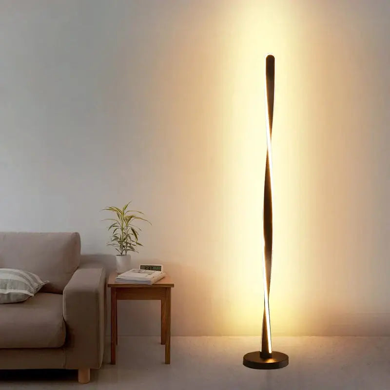 Art deco twisted gold floor lamp living room ambient light