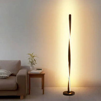 Art deco twisted gold floor lamp living room ambient light