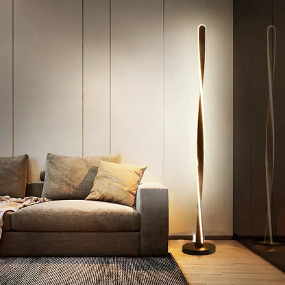 Art deco twisted gold floor lamp living room ambient light