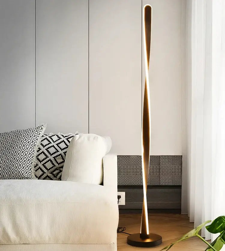 Art deco twisted gold floor lamp living room ambient light
