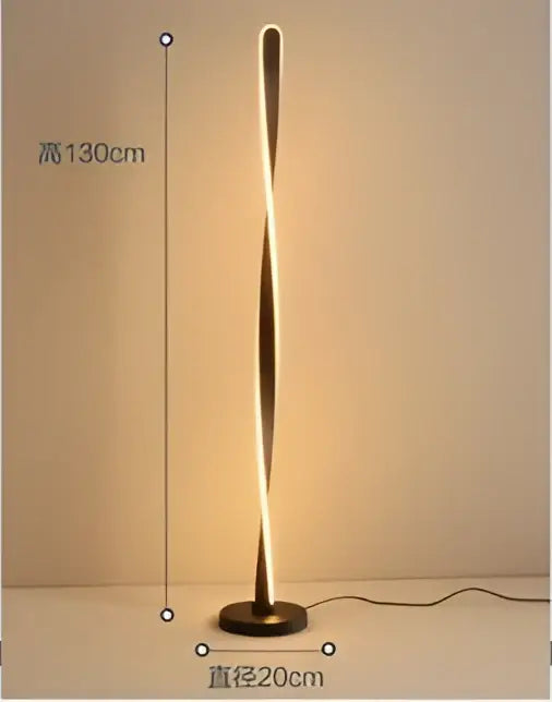 Art deco twisted gold floor lamp living room ambient light