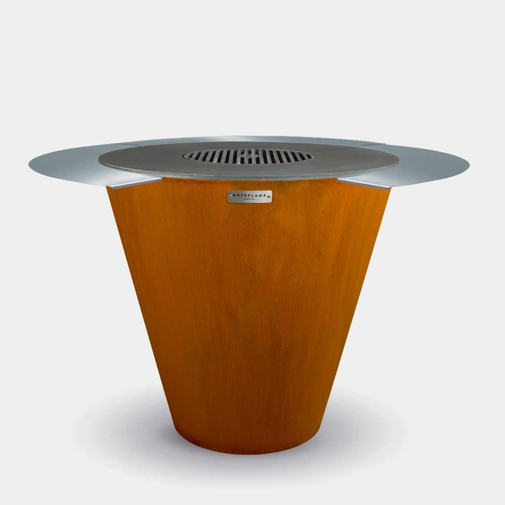 Arteflame Classic 40″ — Fire Pit with Cooktop (CORTEN Bowl; Short Round / Short Euro / Built-In No Base)