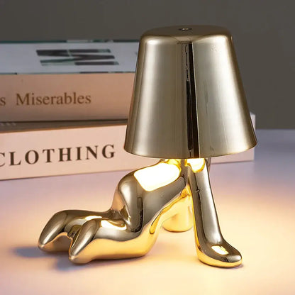 Articulated golden man table lamp for bedroom night light