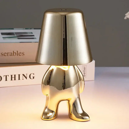Articulated golden man table lamp for bedroom night light