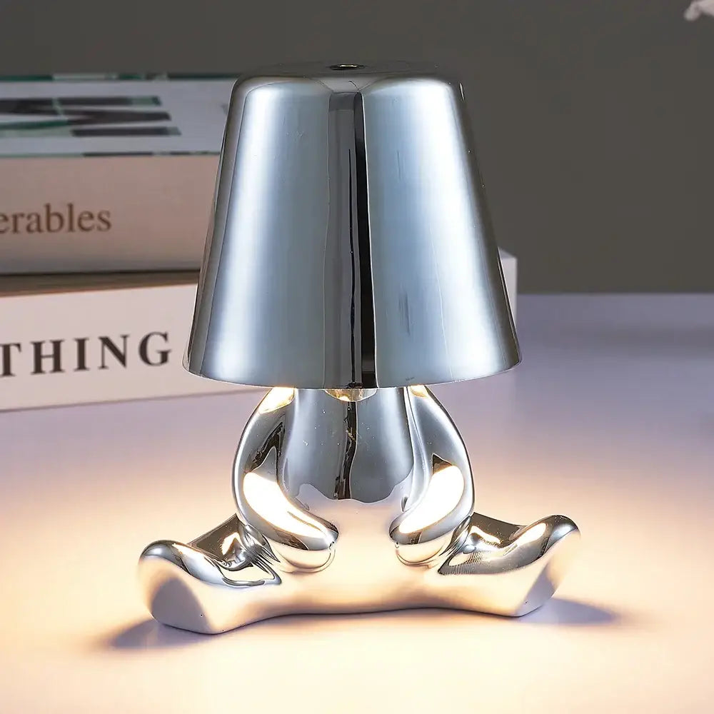 Articulated golden man table lamp for bedroom night light