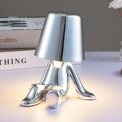 Articulated golden man table lamp for bedroom night light