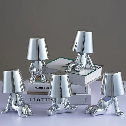 Articulated golden man table lamp for bedroom night light