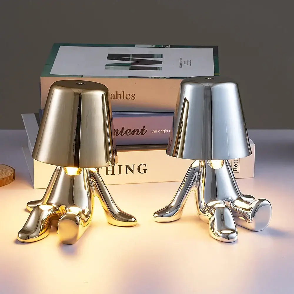 Articulated golden man table lamp for bedroom night light