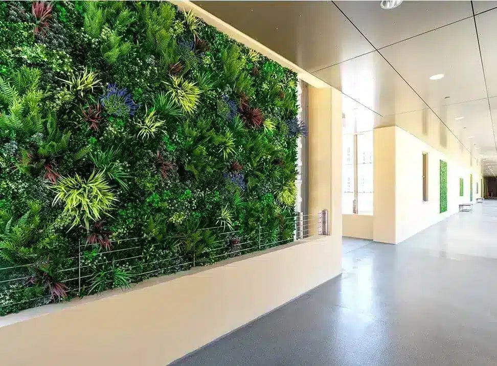 Country Fern Artificial Vertical Garden Green Wall Panel 40×40in 11 SQ FT – UV Resistant – Commercial Grade