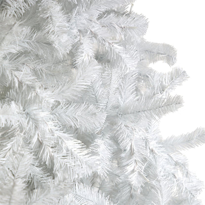 10' White Artificial Christmas Tree with 2200 Bendable Branches and 800 LED Lights