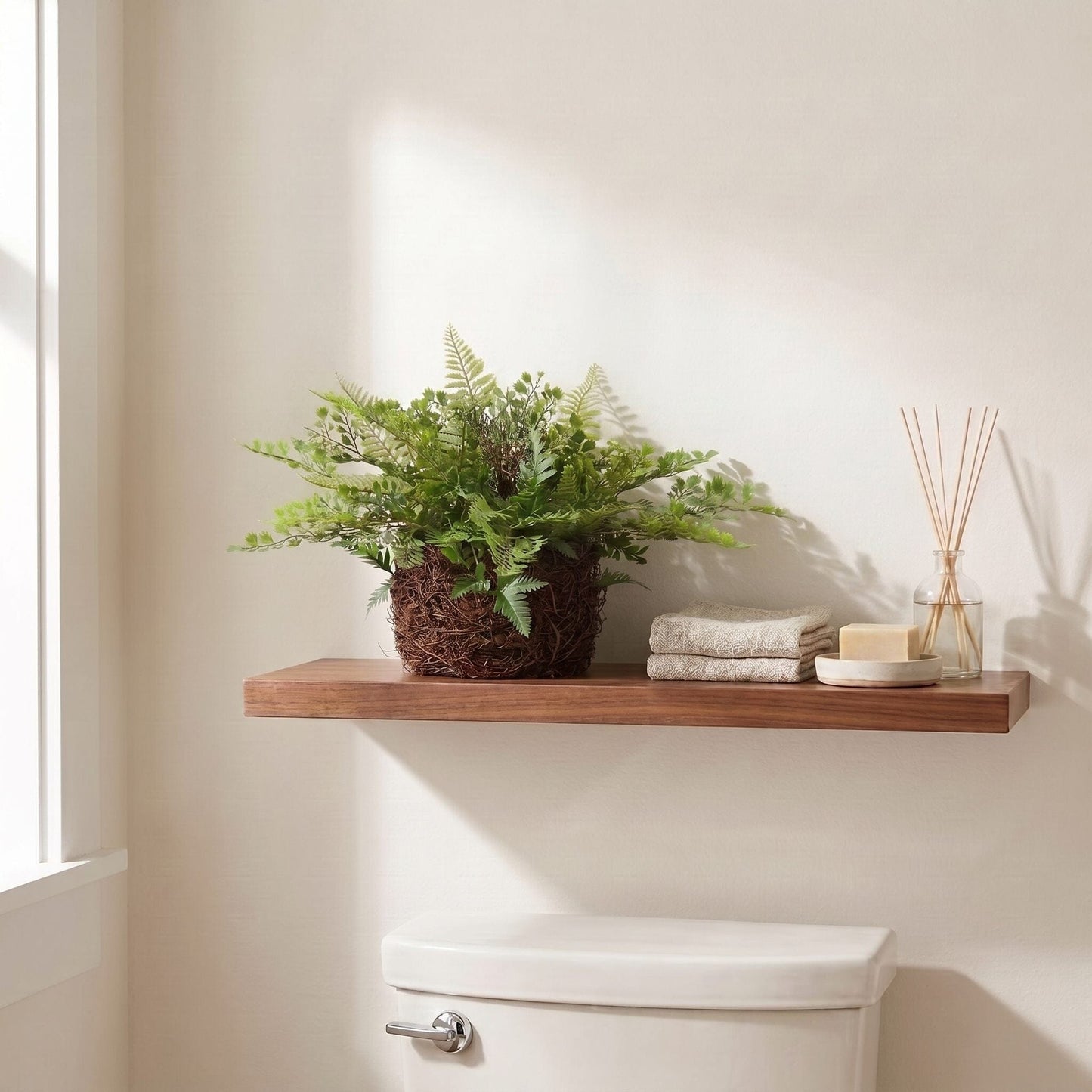Mixed Fern w/Twig and Moss Basket