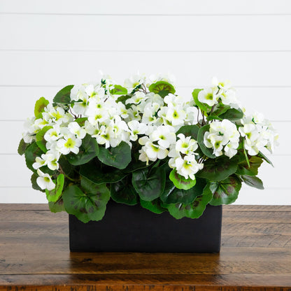 13” Geranium in Rectangular Planter UV Resistant (Indoor/Outdoor)