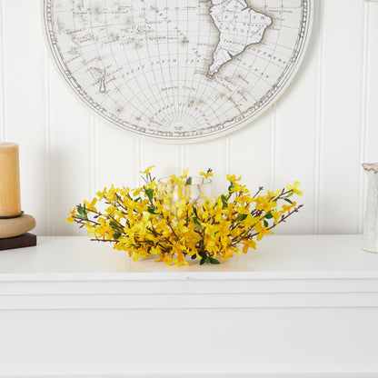 16” Artificial Forsythia Candelabrum