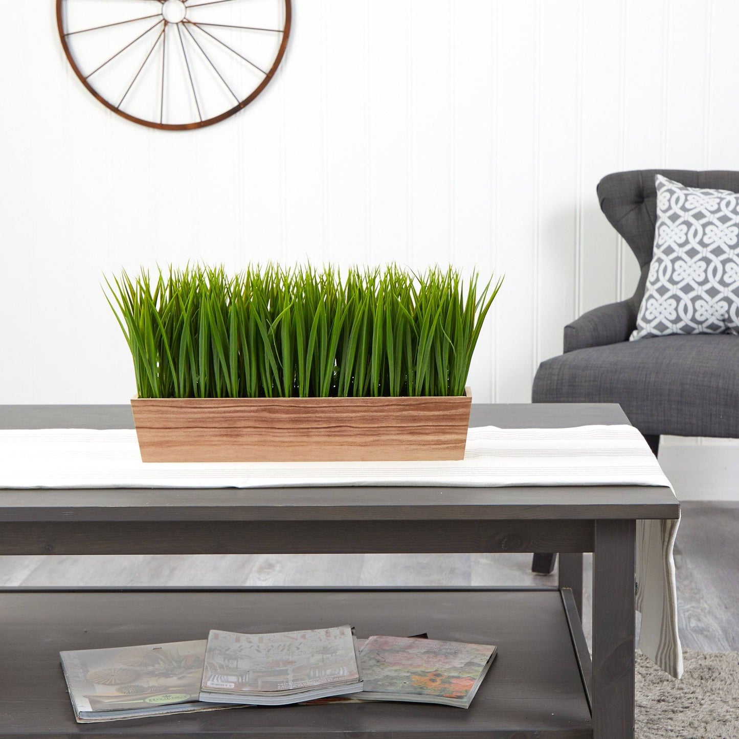20” Vanilla Grass Artificial Plant in Decorative Planter