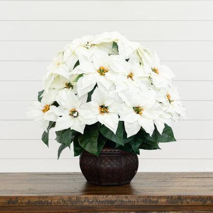 Poinsettia Artificial Arrangement in Decorative Planter