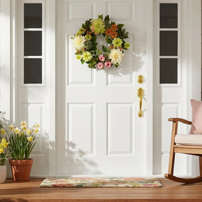 22” Dahlia & Mum Wreath - Spring Vibe