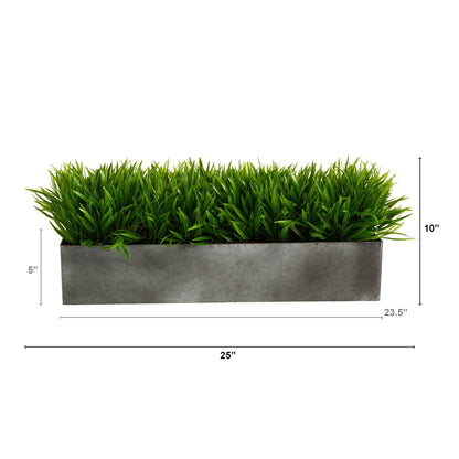 25” Wild Grass Artificial Plant in Metal Planter