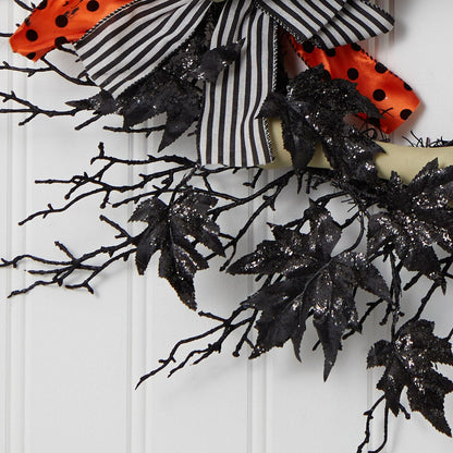 26" Halloween Dapper Skeleton Wreath