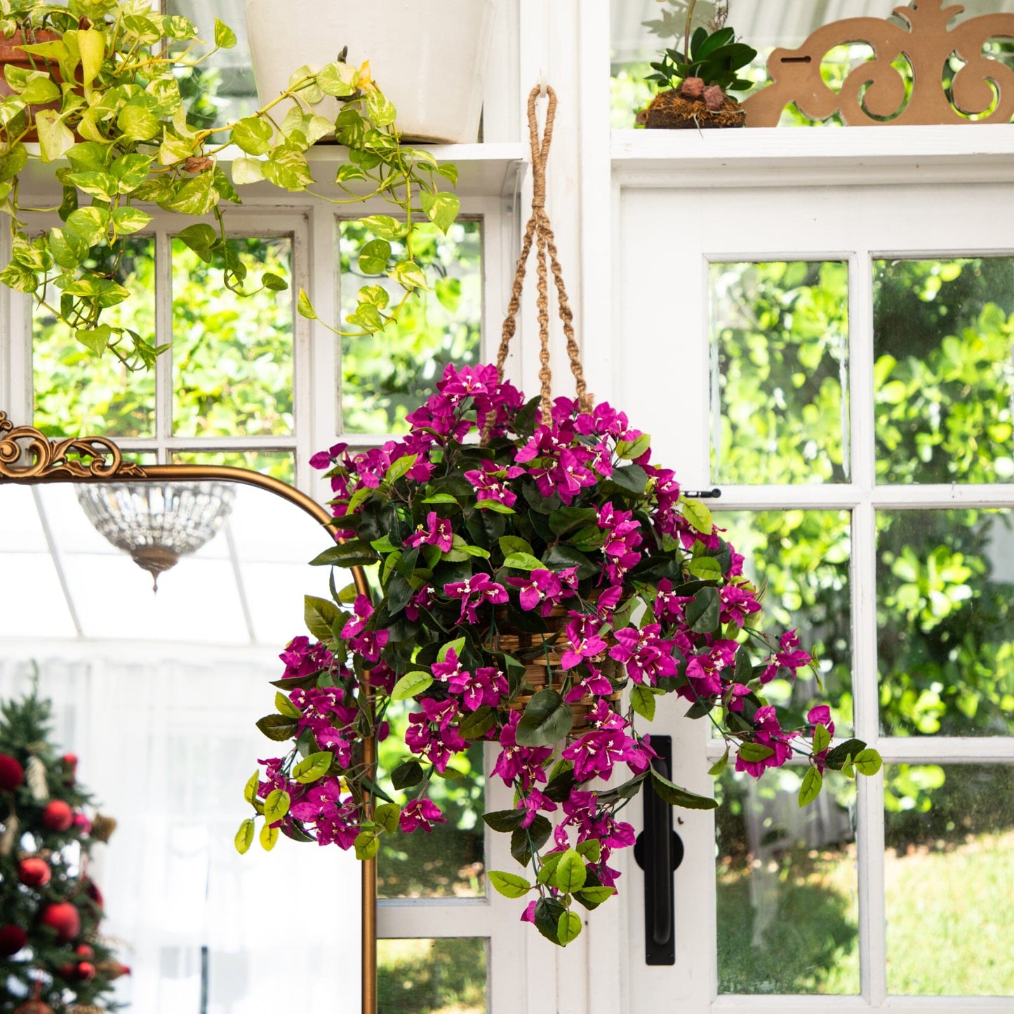 28” Bougainvillea Hanging Basket UV (Indoor/Outdoor)