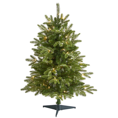 3’ Snowed Grand Teton Fir Artificial Christmas Tree with 50 Clear Lights and 111 Bendable Branches