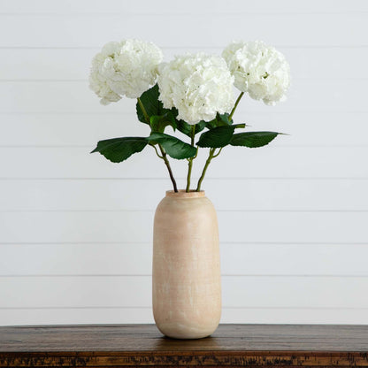 30" Artificial Hydrangea Flower Stems- Set of 3