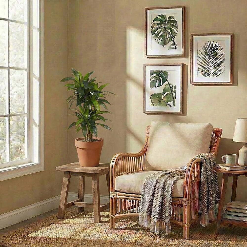 4' Corn Stalk Dracaena Silk Plant (Real Touch)