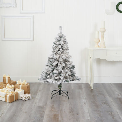 4' Flocked Rock Springs Spruce Artificial Christmas Tree