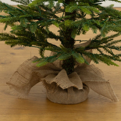 4’ Fraser Fir “Natural Look” Artificial Christmas Tree with 100 Clear LED Lights, a Burlap Base and 403 Bendable Branches
