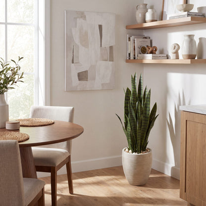 40” Artificial Sansevieria in Sand Colored Planter