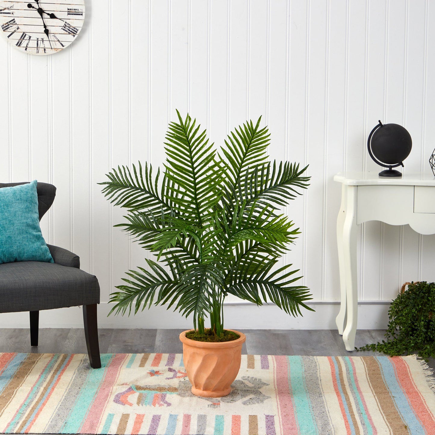 45” Areca Palm Artificial Tree in in Terracotta Planter (Real Touch)