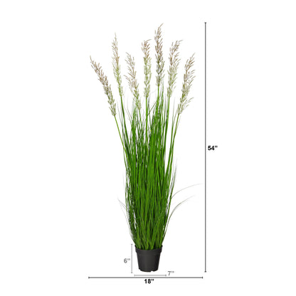 4.5’ Plum Grass Artificial Plant with Warm Plumes