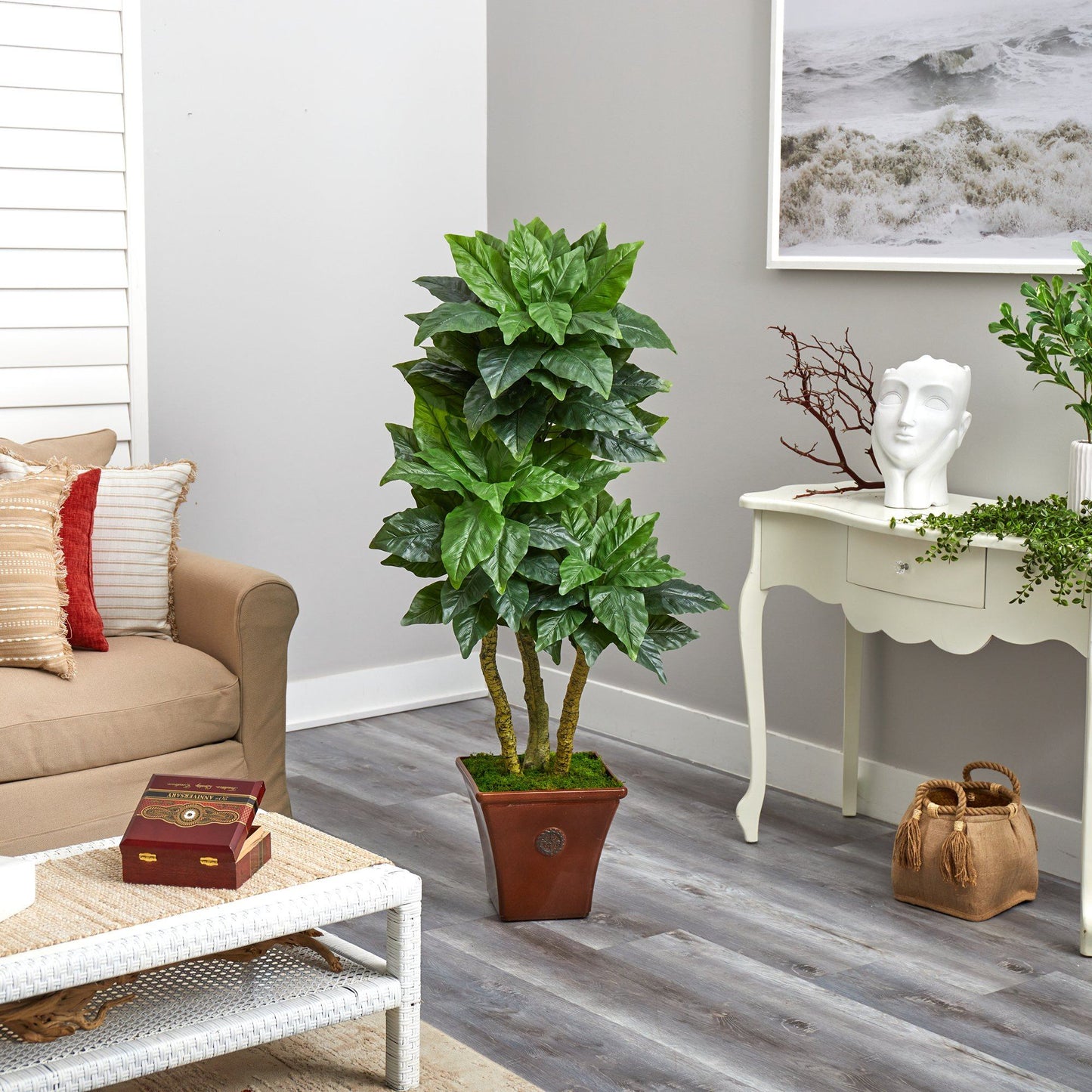 57” Bird Nest Artificial Tree in Brown Planter(Indoor/Outdoor)