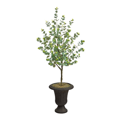 57” Eucalyptus Artificial Tree in Charcoal Urn