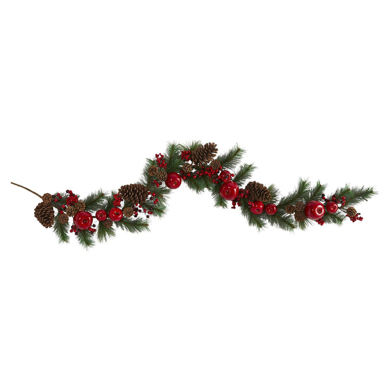 6’ Apple, Berries and Pinecone Artificial Garland