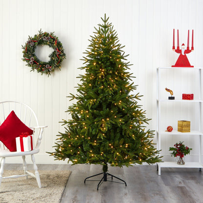 6’ Colorado Mountain Fir “Natural Look” Artificial Christmas Tree with 350 Clear LED Lights and 1704 Bendable Banches