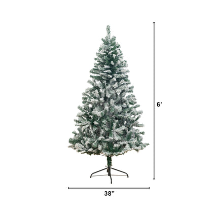 6' Flocked West Virginia Fir Artificial Christmas Tree
