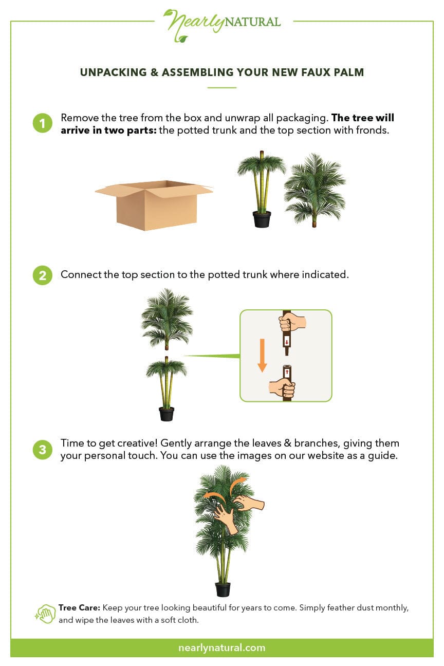 6.5' Golden Cane Artificial Palm Tree